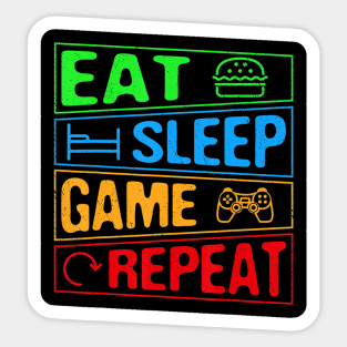 Gaming Eat Sleep Game Repeat Gift Multiplayer Video Games Sticker
